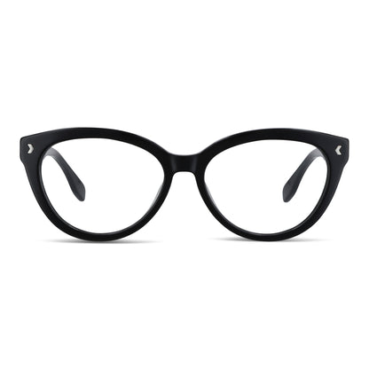 Aurora lentes ópticos negro vista frontal estilo mujer #color_negro