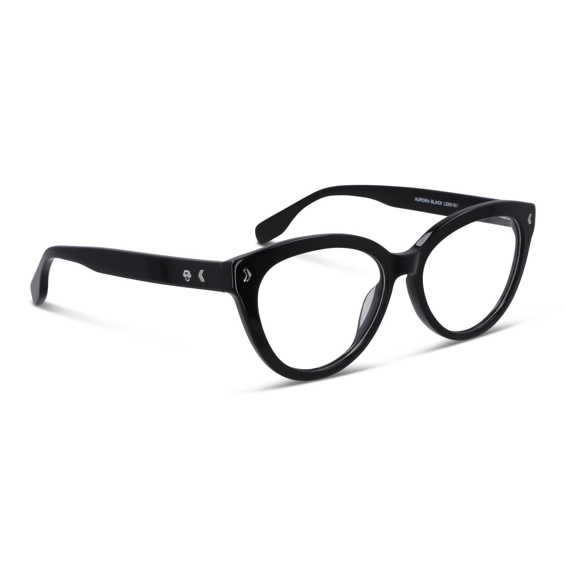 Vista frontal de Aurora gafas ópticos color negro para mujer #color_negro