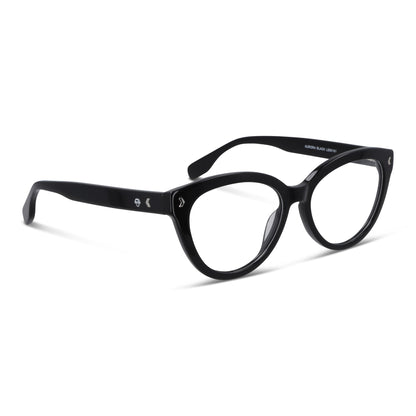 Vista frontal de Aurora gafas ópticos color negro para mujer #color_negro