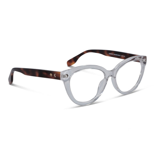 Aurora lentes ópticos transparente vista frontal para mujer #color_transparente