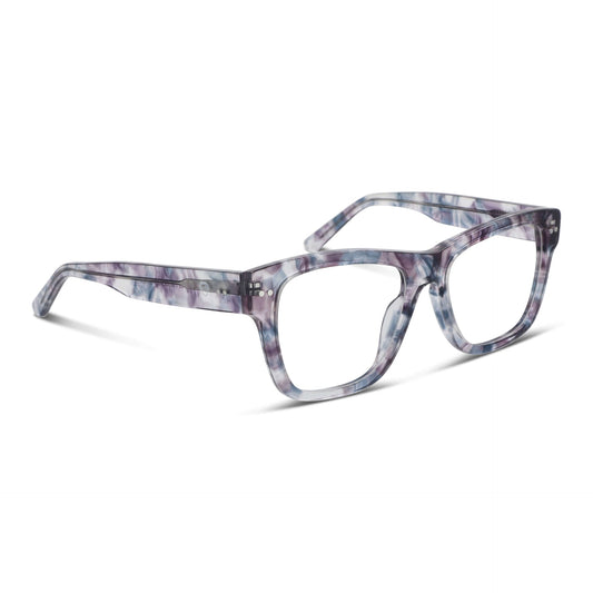 vista lateral o angulada de unos anteojos o marcos ópticos para hombre y mujer de moda de color space o exclusivos de diseñador con receta#color_aliceblue