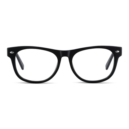 Acacia High Fit lentes de lectura color negro de frente con pregraduados #color_negro