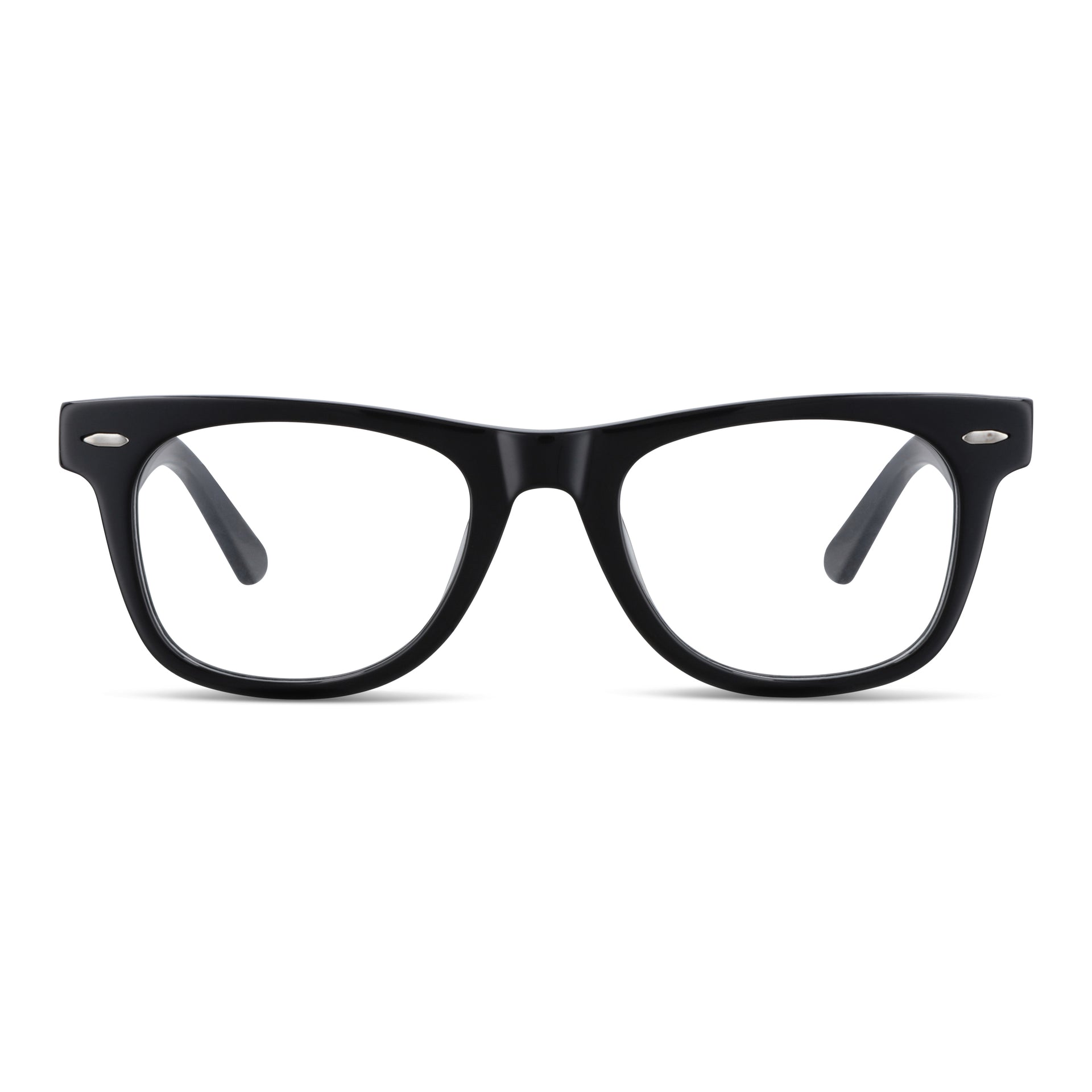 Vista frontal Acacia Low Fit lentes con filtro azul color negro clásico #color_negro