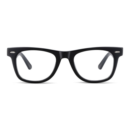 Vista frontal Acacia Low Fit lentes con filtro azul color negro clásico #color_negro