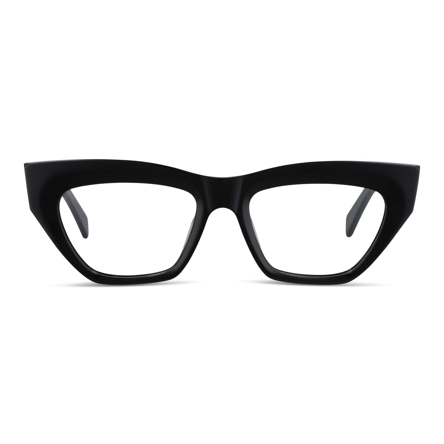 anteojos o gafas opticas para mujer lentes agatados geometricos de moda de acetato livianos y delgados para mujer #color_negro