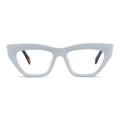 anteojos o gafas opticas para mujer lentes agatados de color blanco geometricos de moda de acetato livianos y delgados para mujer #color_blanco