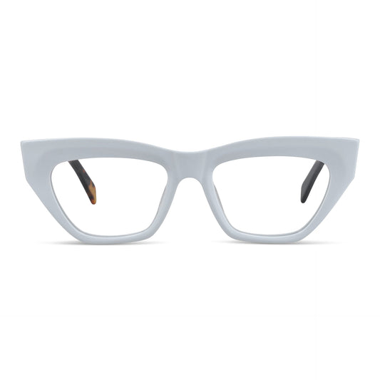 anteojos o gafas opticas para mujer lentes agatados de color blanco geometricos de moda de acetato livianos y delgados para mujer #color_blanco