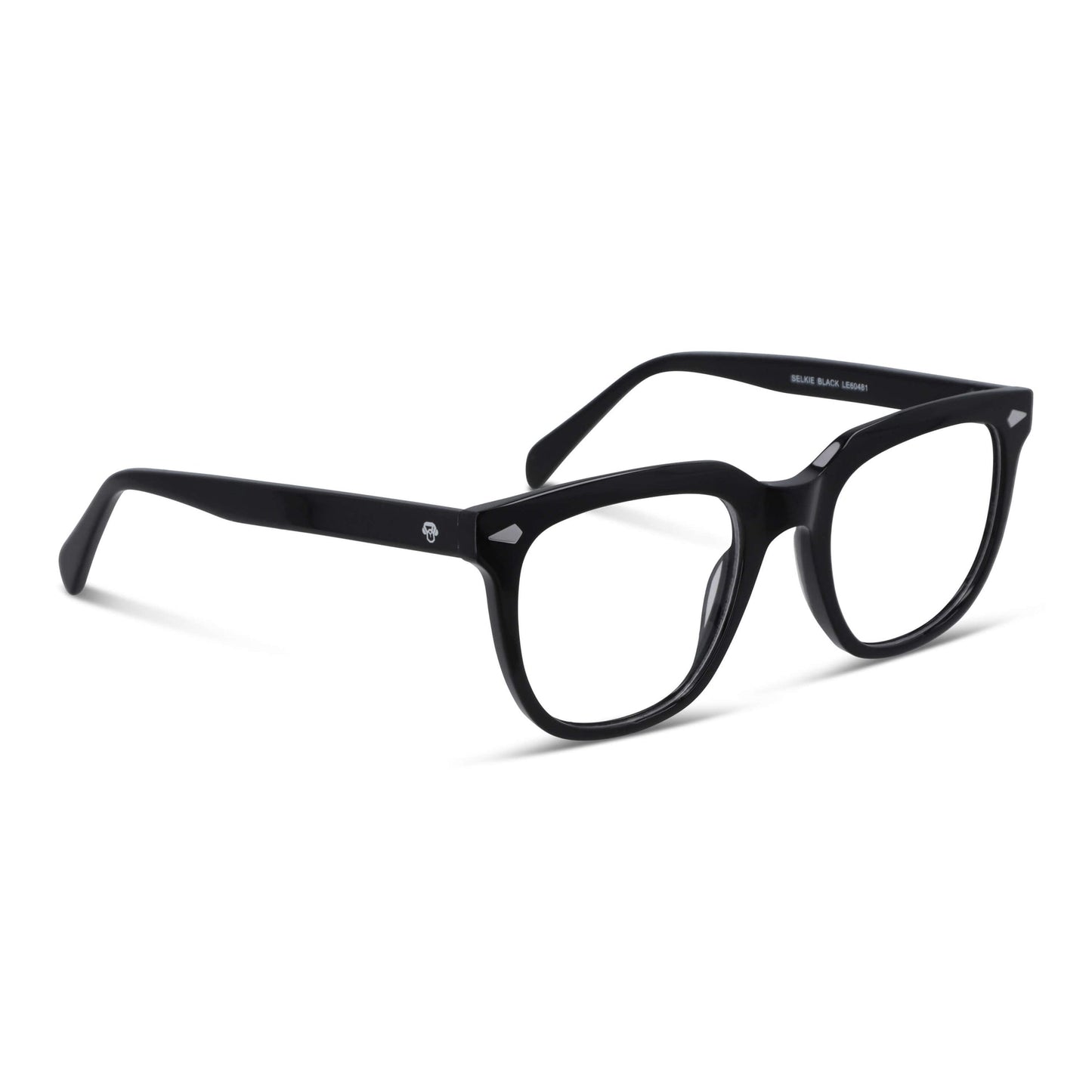 Vista frontal de Selkie gafas de sol hombre color negro #color_negro