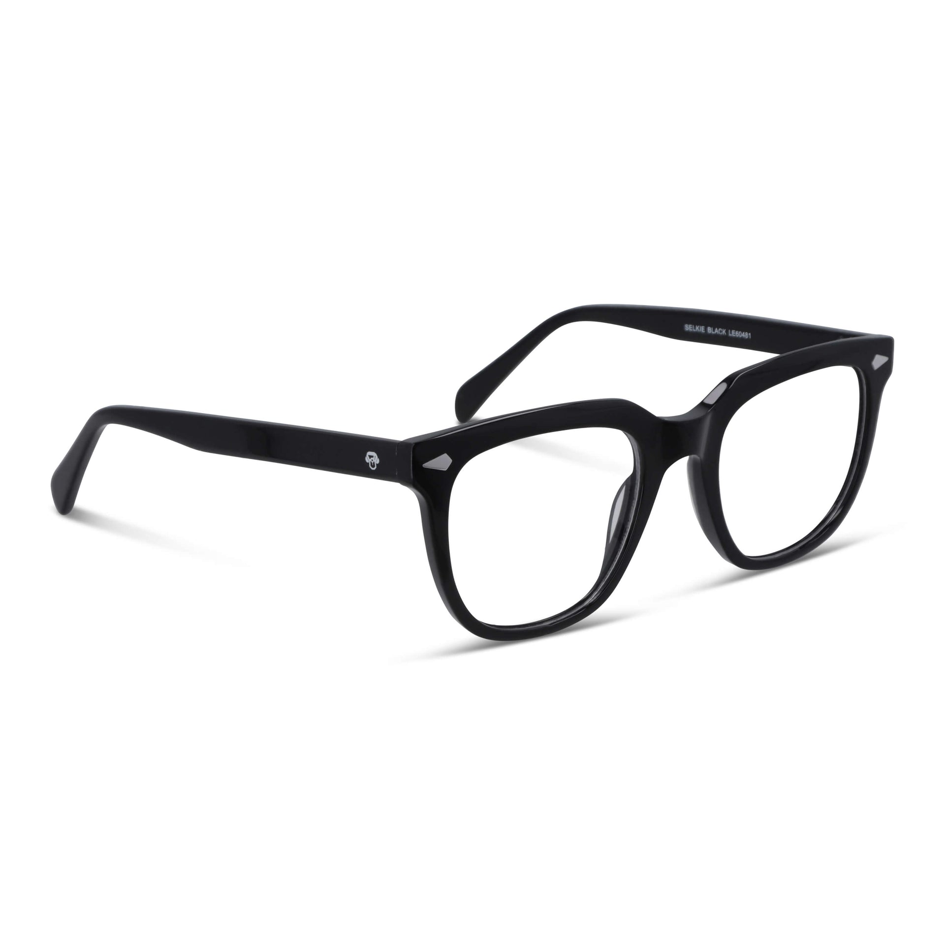 Vista frontal de Selkie gafas de sol hombre color negro #color_negro