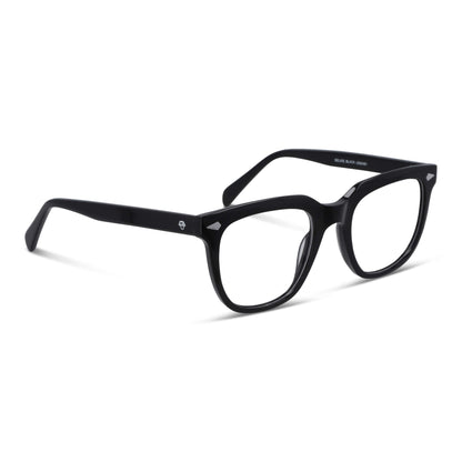 Vista frontal de Selkie gafas de sol hombre color negro #color_negro