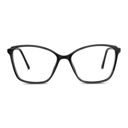 Carolina lentes de lectura color negro de frente con pregraduados #color_negro