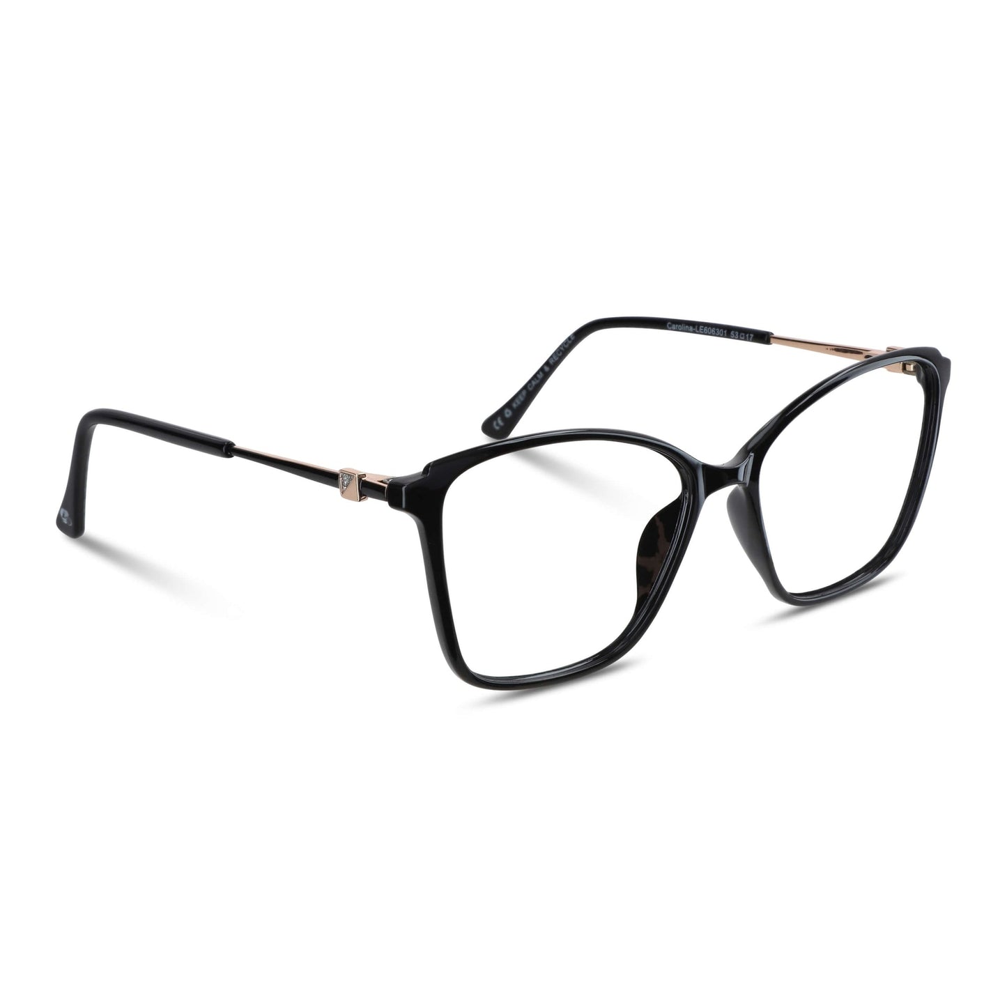 Frontal Carolina lentes de lectura mujer tono negro bio-acetato #color_negro
