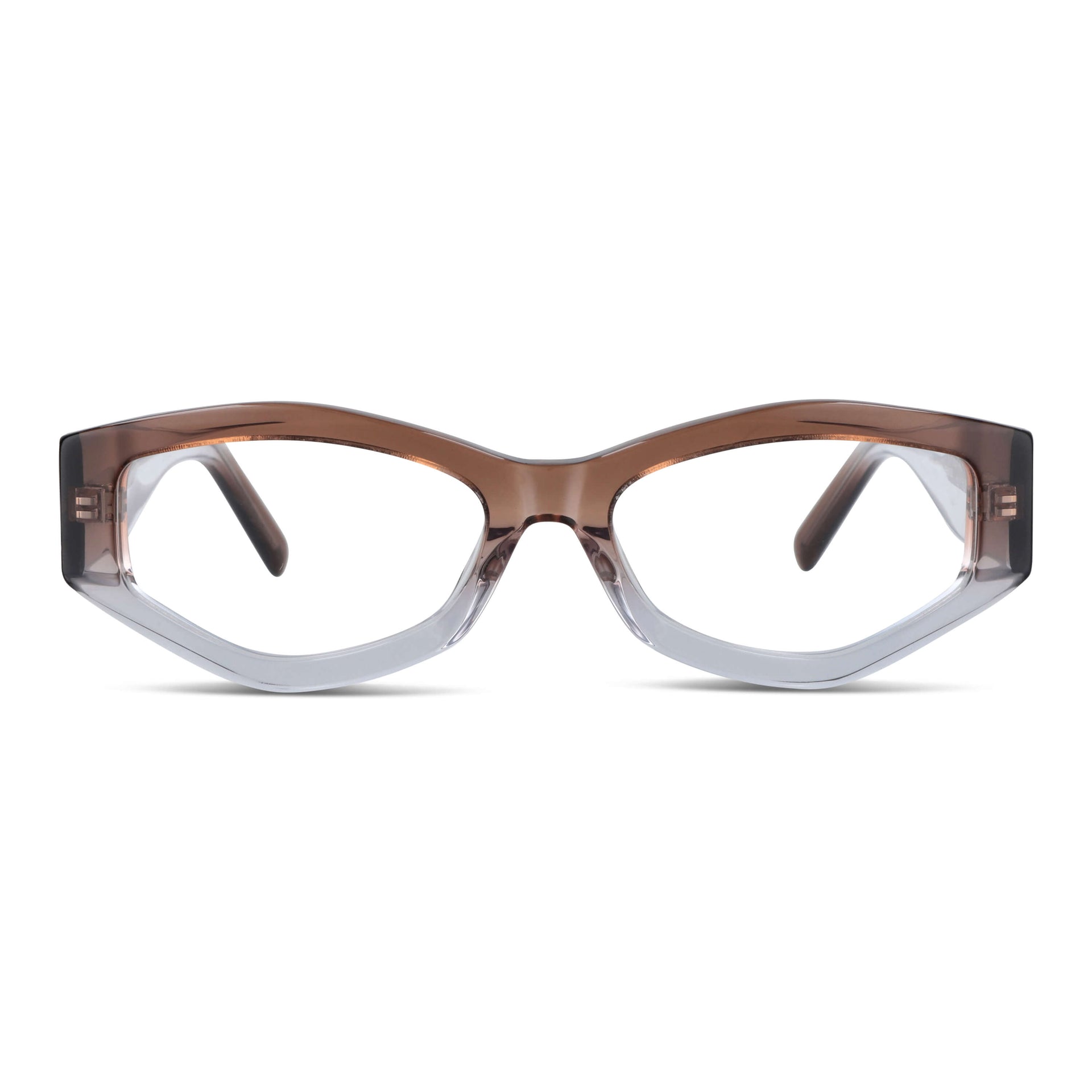 lentes anteojos o gafas opticos geometricos de moda de acetato livianos y delgados para mujer #color_honey-crystal