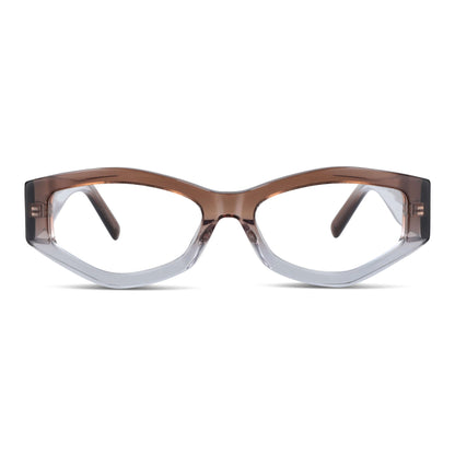 Brown Artemisa lentes de lectura hombre vista de frente #color_brown