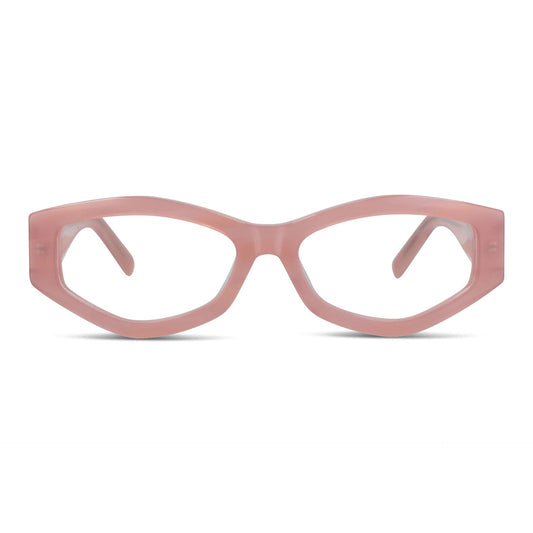 lentes anteojos o gafas opticos geometricos de moda de acetato livianos y delgados para mujer #color_pink