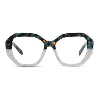 Gaia lentes ópticos verde vista frontal estilo mujer #color_verde