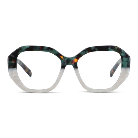 Gaia lentes ópticos verde vista frontal estilo mujer #color_verde