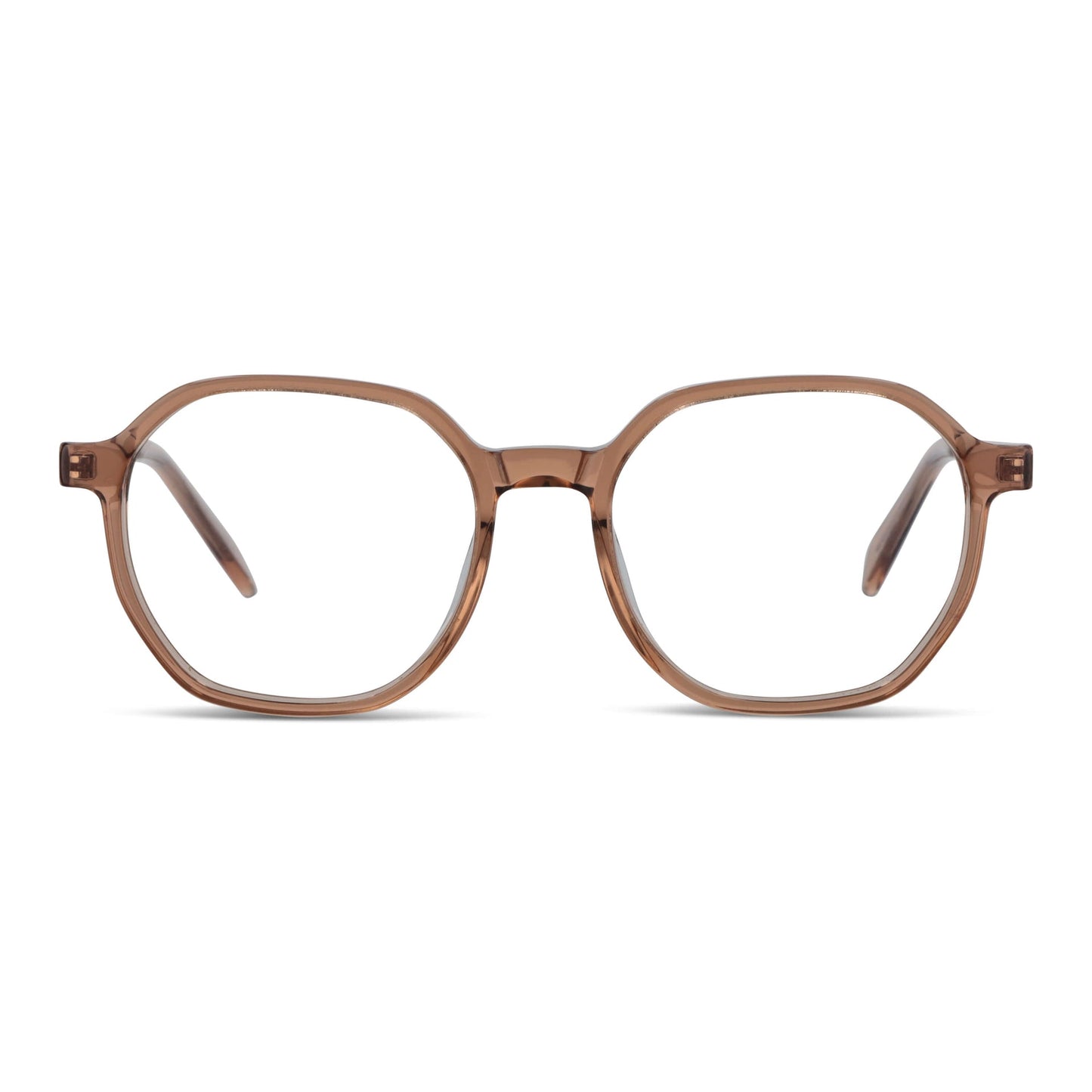 lentes octagonales geometricos opticos de acetato y acero inoxidable livianos y delgados para hombre y mujer baratos #color_blonde-crystal