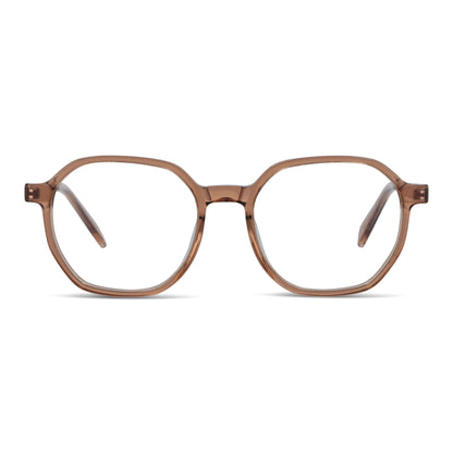 lentes octagonales geometricos opticos de acetato y acero inoxidable livianos y delgados para hombre y mujer baratos #color_blonde-crystal