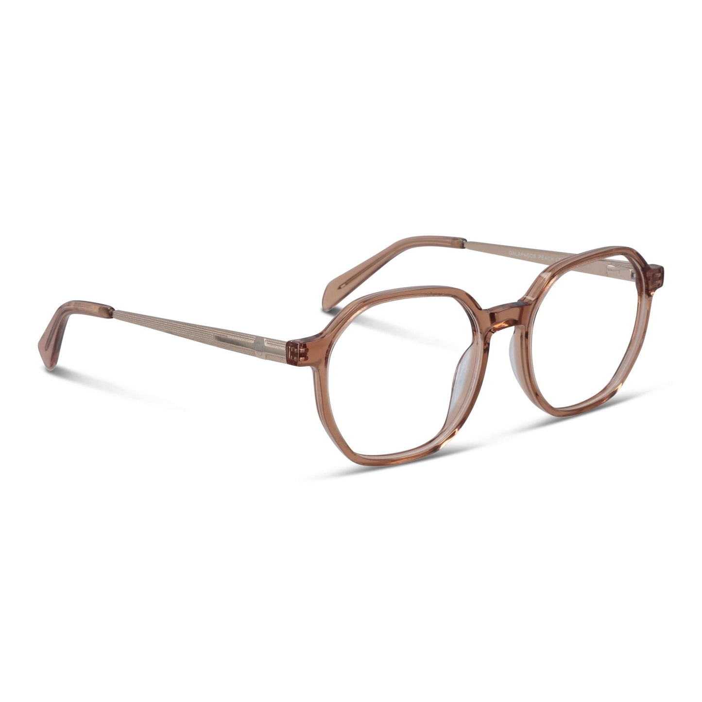 lentes octagonales geometricos opticos de acetato y acero inoxidable livianos y delgados para hombre y mujer baratos #color_blonde-crystal