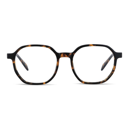 Galápagos Steel clásico lentes ópticos carey tortoise vista frontal con antireflejo #color_carey