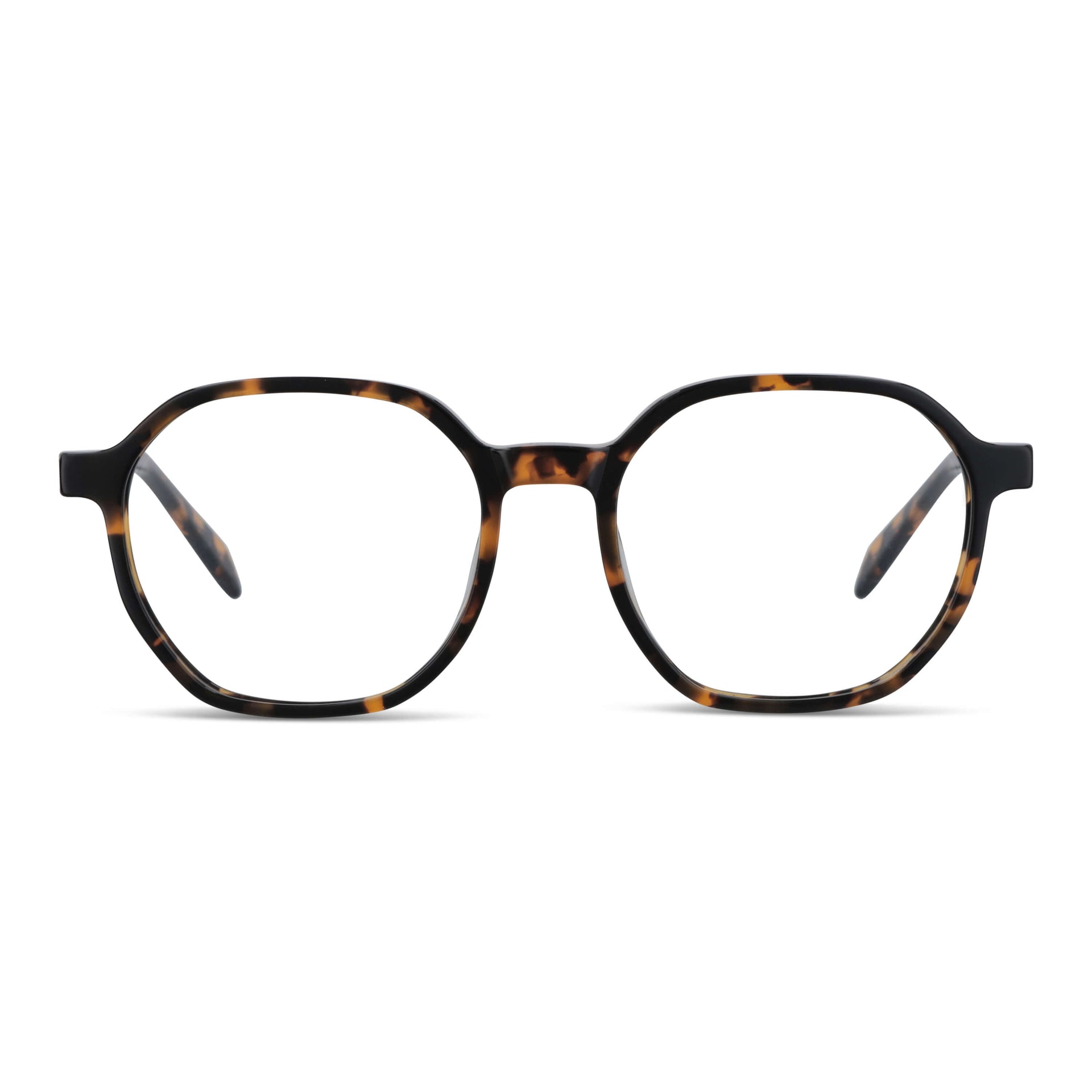 lentes octagonales geometricos opticos de acetato y acero inoxidable livianos y delgados para hombre y mujer baratos #color_carey