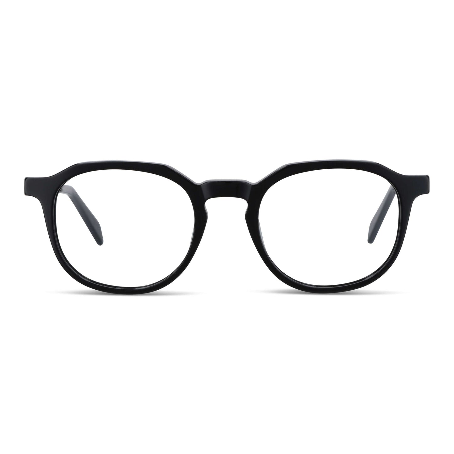 Vista frontal de Octavia Steel lentes ópticos hombre color negro #color_negro