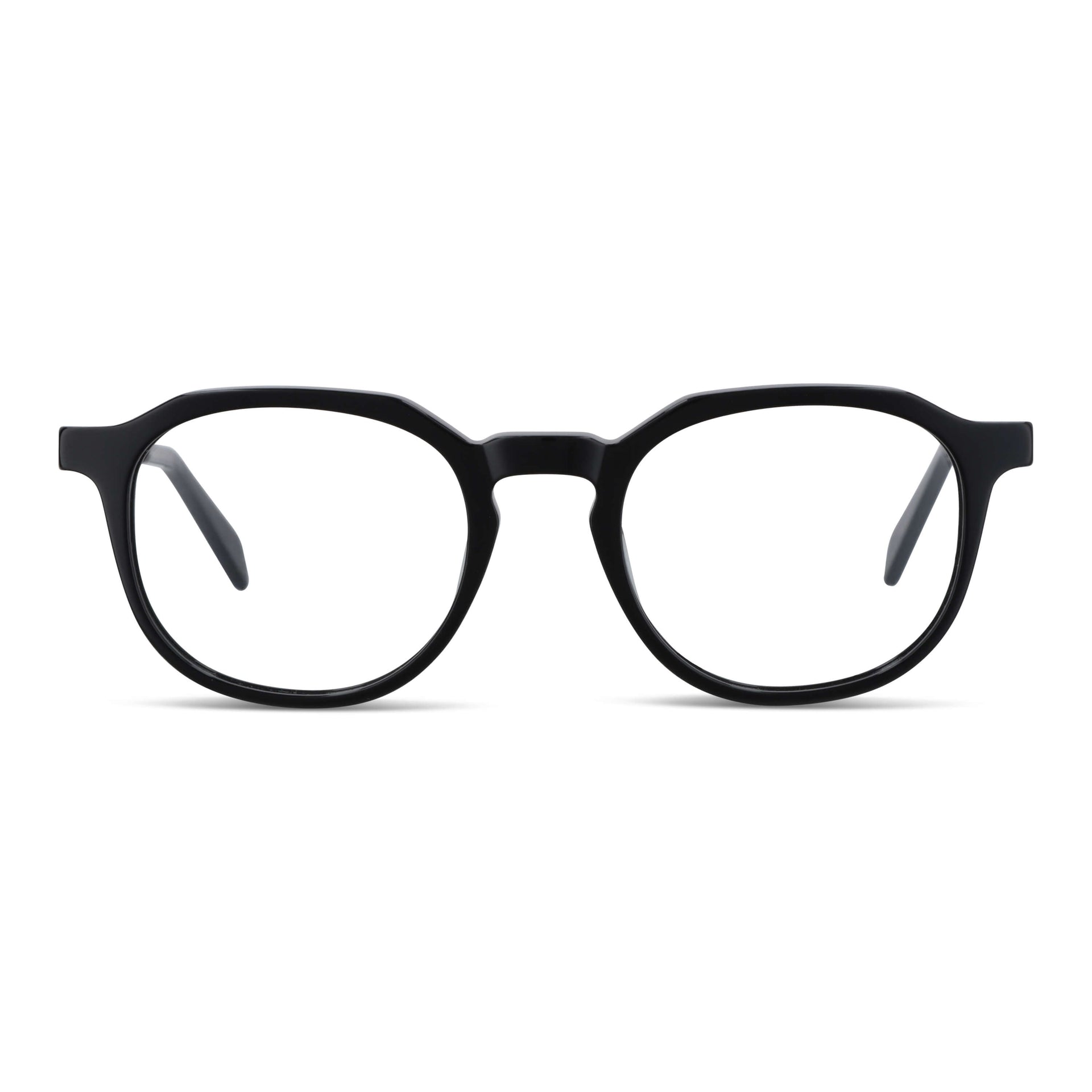 Vista frontal de Octavia Steel lentes ópticos hombre color negro #color_negro