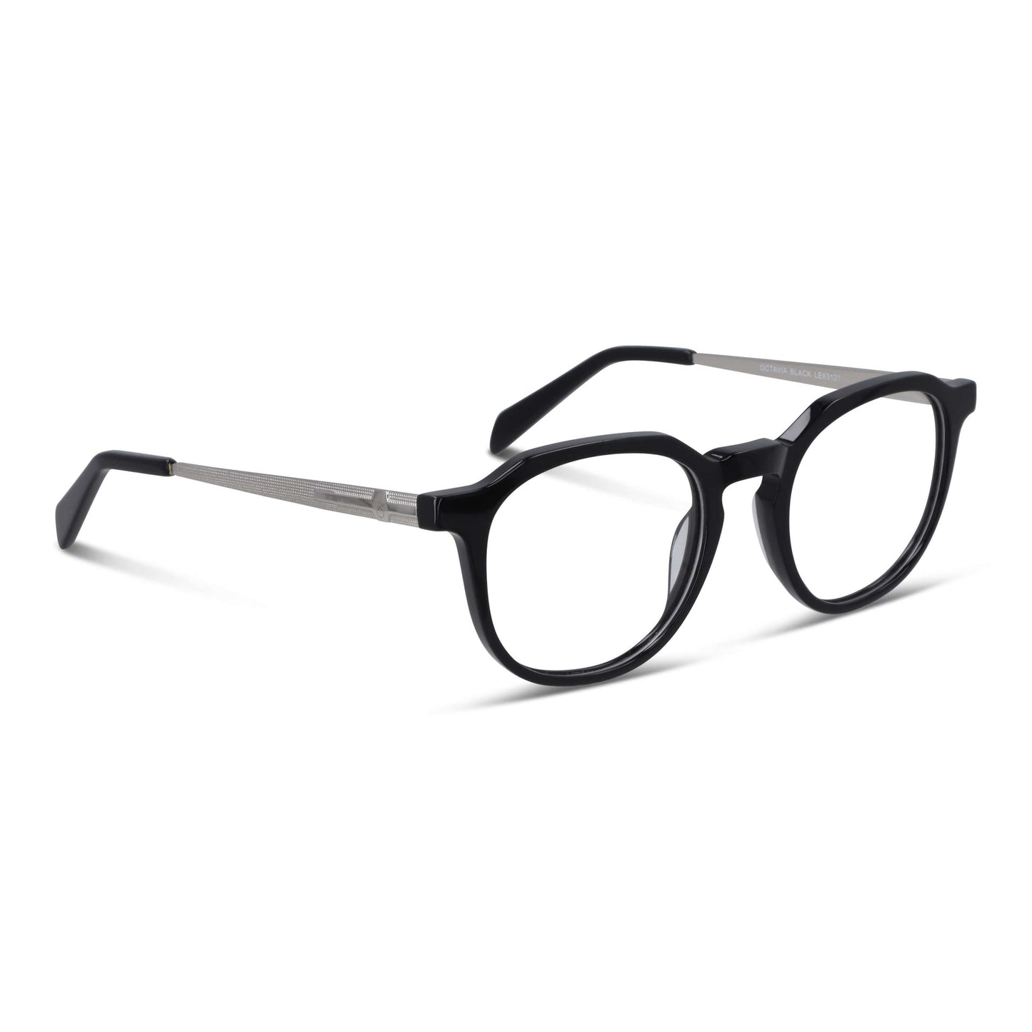 Vista frontal de Octavia Steel gafas ópticos color negro para mujer #color_negro