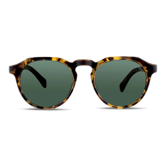 anteojos de sol hexagonales polarizados con patas de madera de hombre y mujer con lentes de color verde o g15 #color-marco_carey