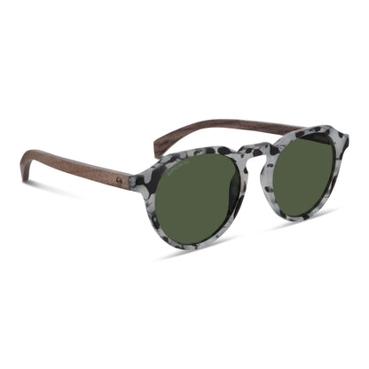 Galápagos lentes de sol gris vista angulada 3/4 para mujer #color_gris