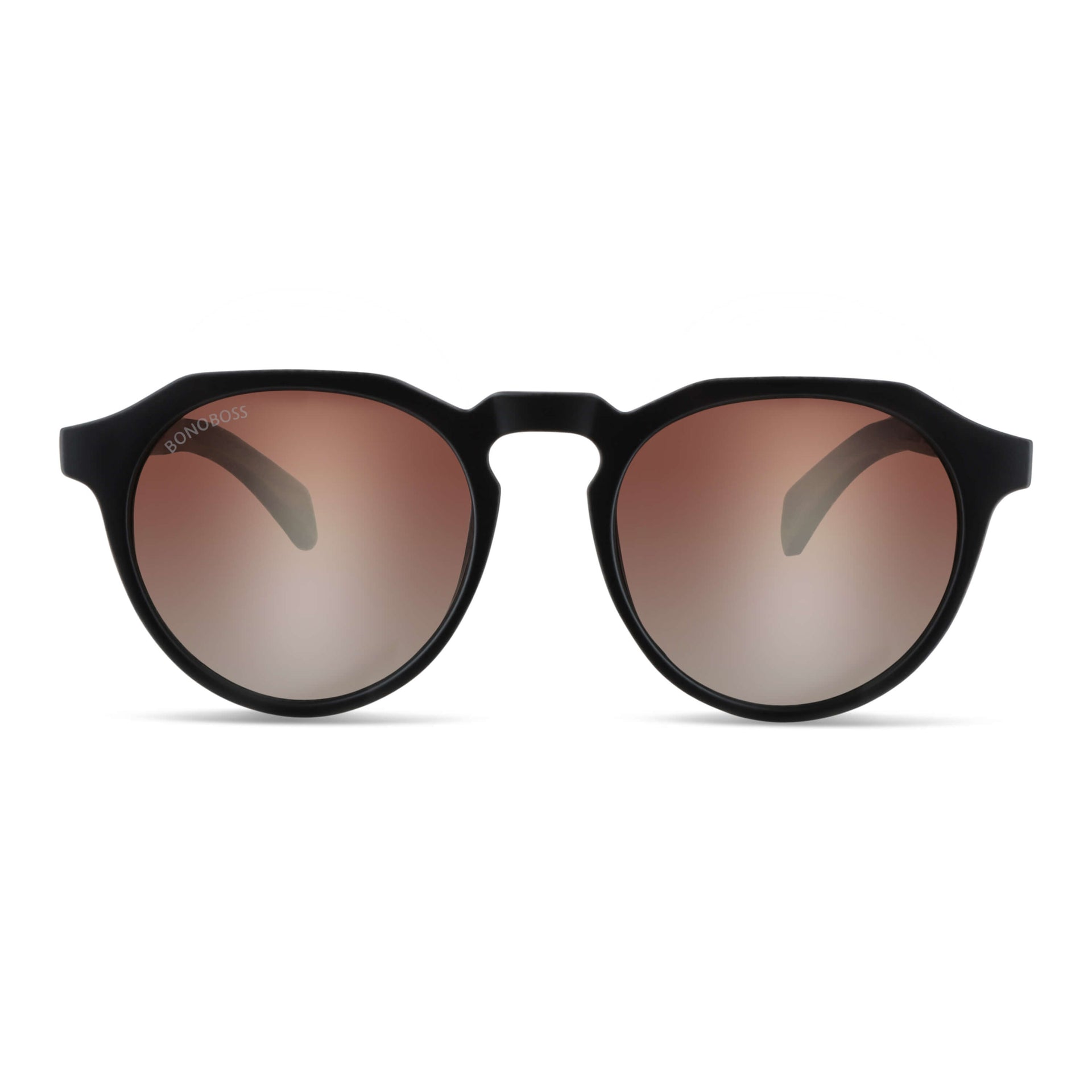 Vista angulada del Galápagos lentes de sol negro clásico con bio-acetato #color_negro