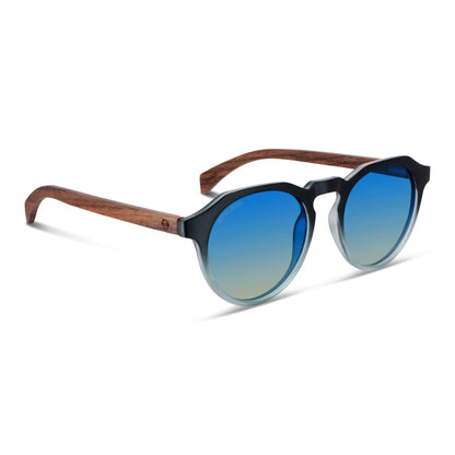 Vista angulada de Galápagos gafas de sol para mujer #color_gradiente-black