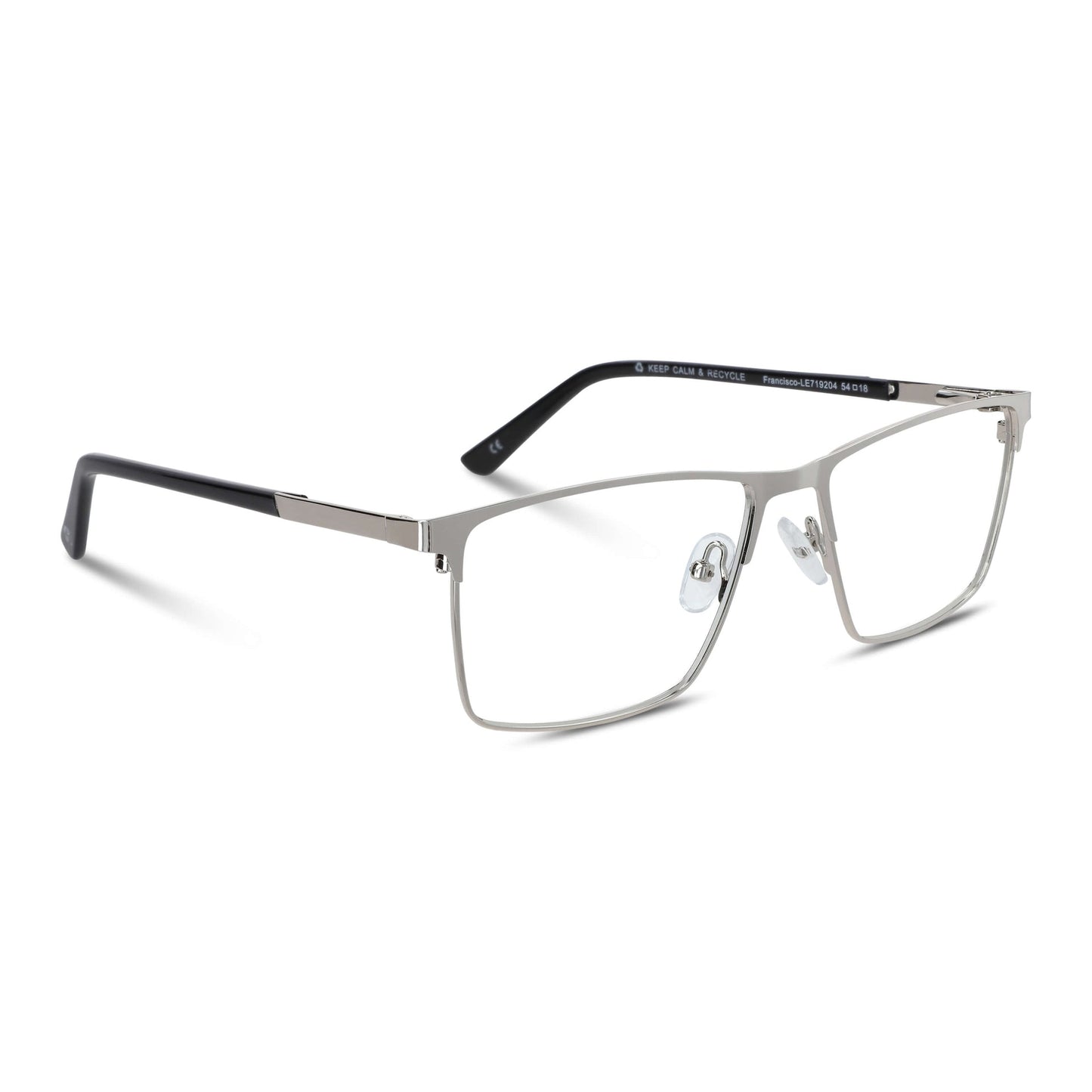 Francisco lentes con receta plateado vista frontal para mujer #color_plateado