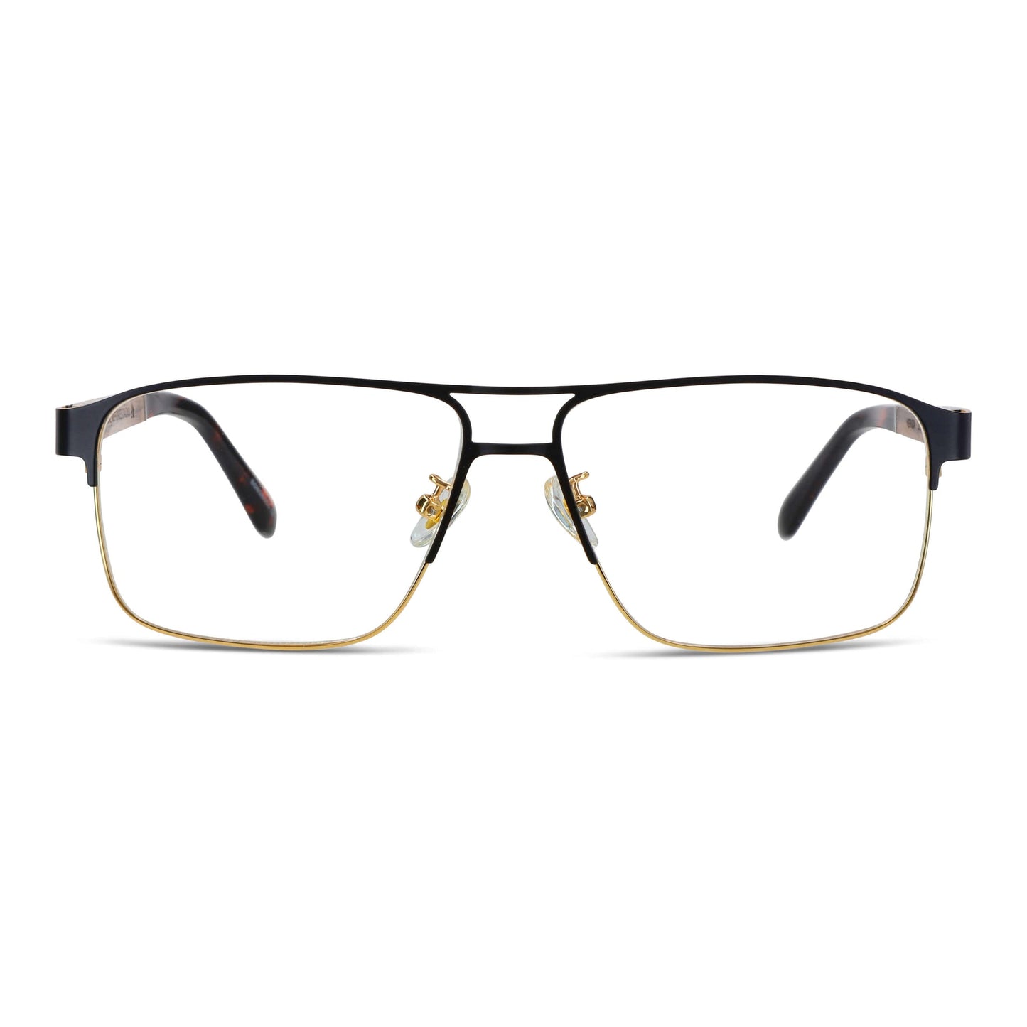 Neruda lentes ópticos dorado vista frontal diseño universal #color_dorado