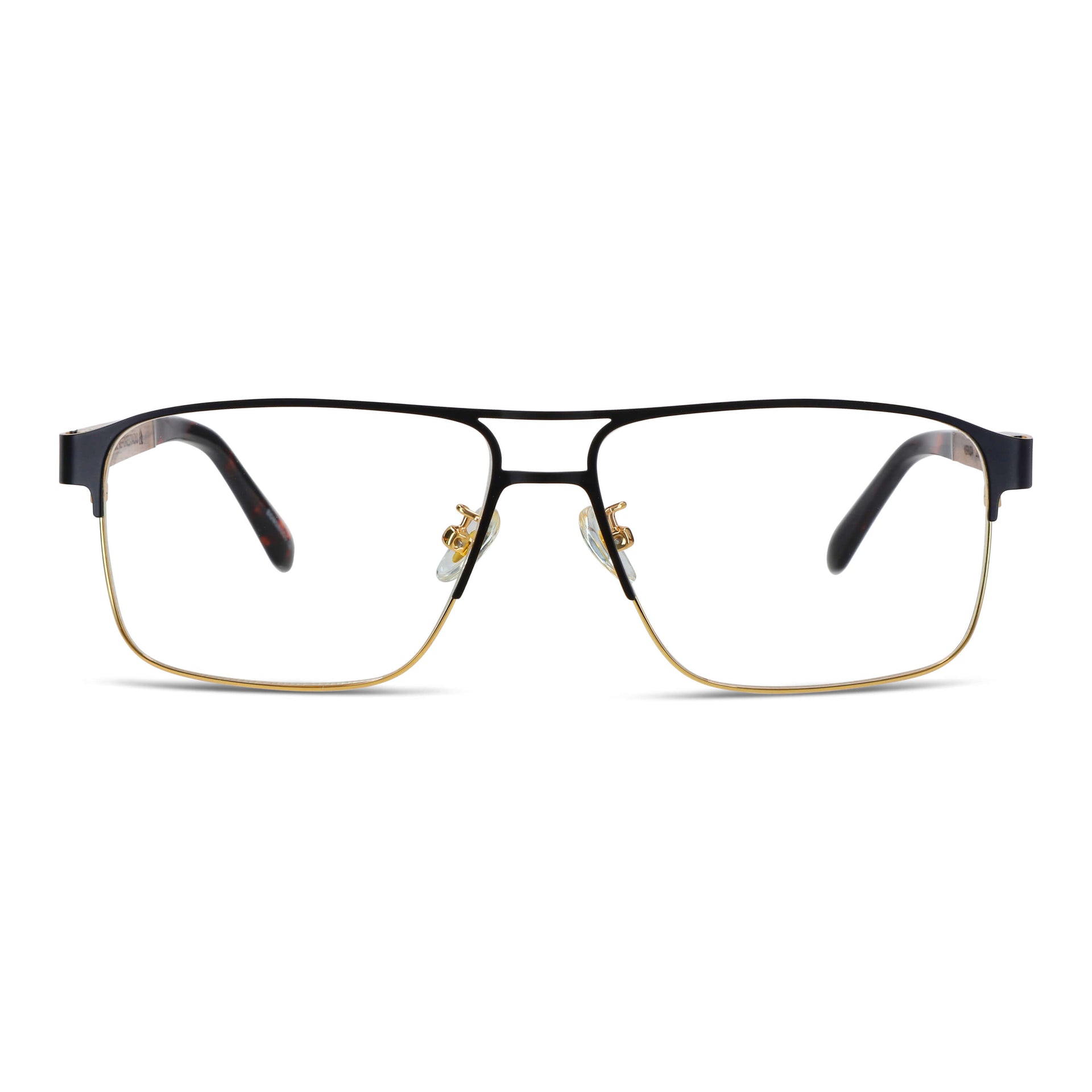 Neruda lentes ópticos dorado vista frontal diseño universal #color_dorado