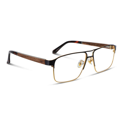 Neruda lentes graduados con acabado clásico vista frontal dorado #color_dorado
