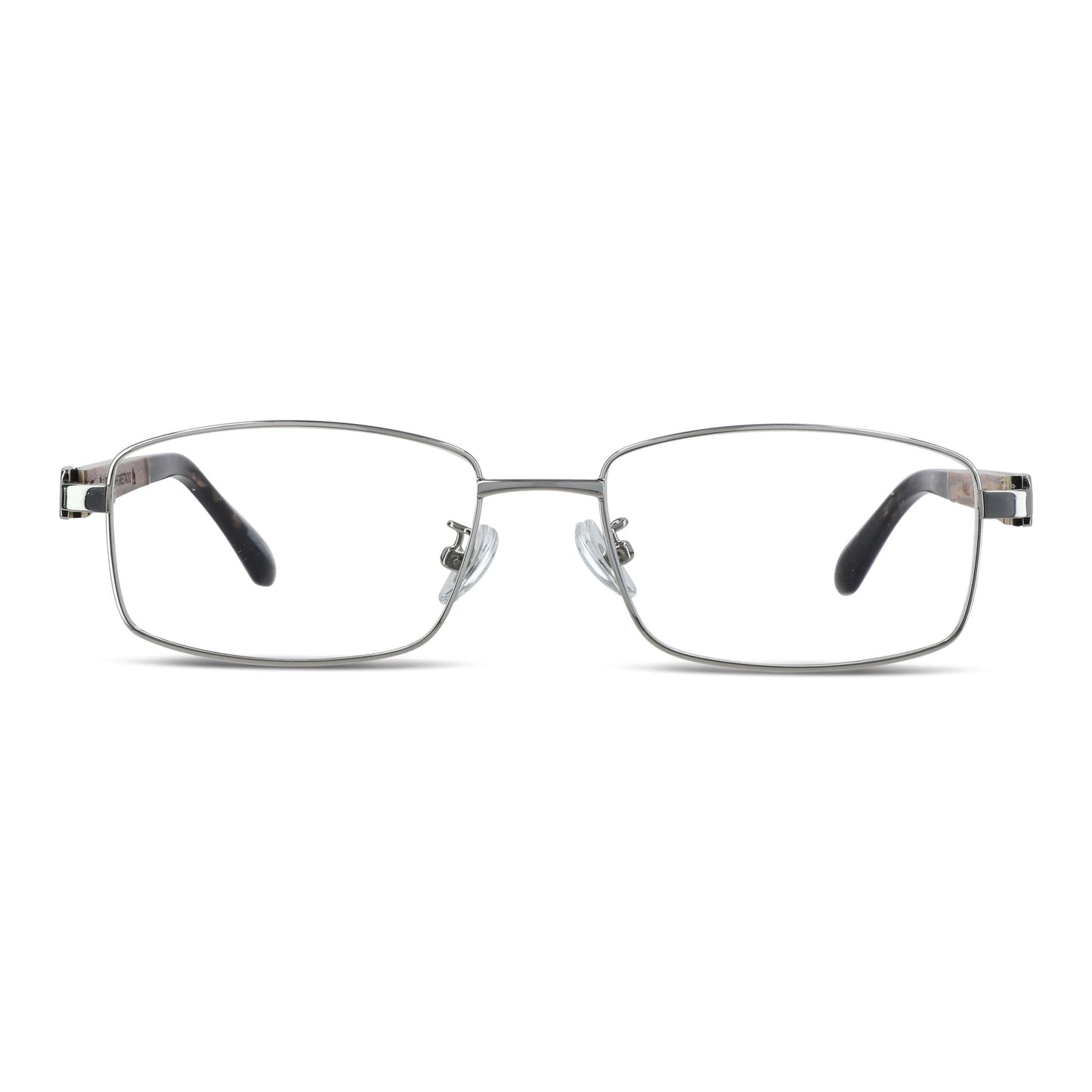 Vista angulada de Pablo anteojos ópticos plateado para mujer #color_plateado