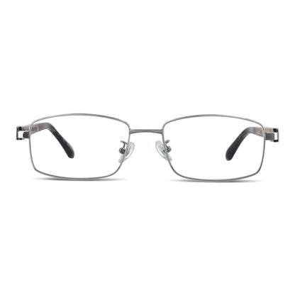 Vista angulada de Pablo anteojos ópticos plateado para mujer #color_plateado