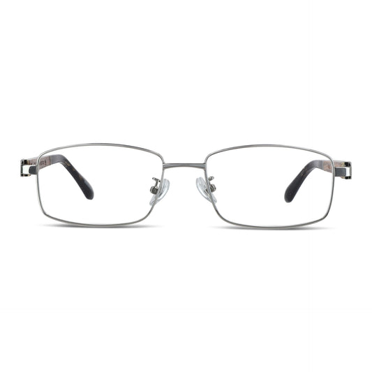 Vista angulada de Pablo anteojos ópticos plateado para mujer #color_plateado