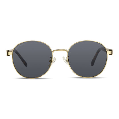 Harry Gold anteojos de sol negro diseño frontal para mujer #color_negro