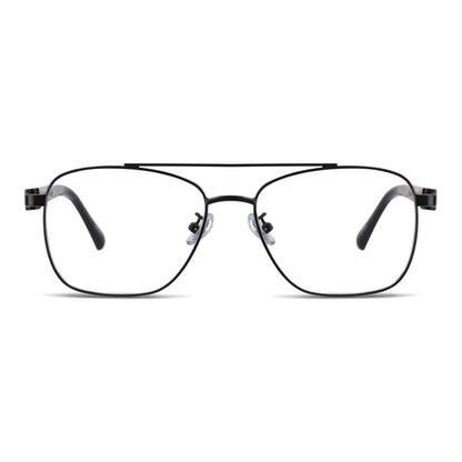 Tito lentes ópticos negro vista angulada 3/4 diseño universal #color_negro