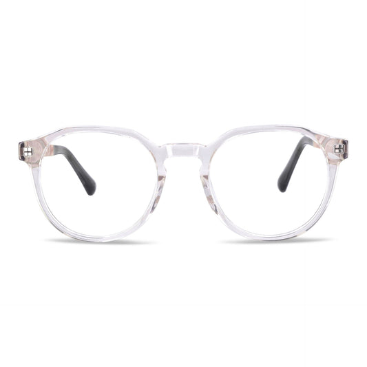 Vista frontal Galápagos marcos ópticos color cristal transparente #color_transparente
