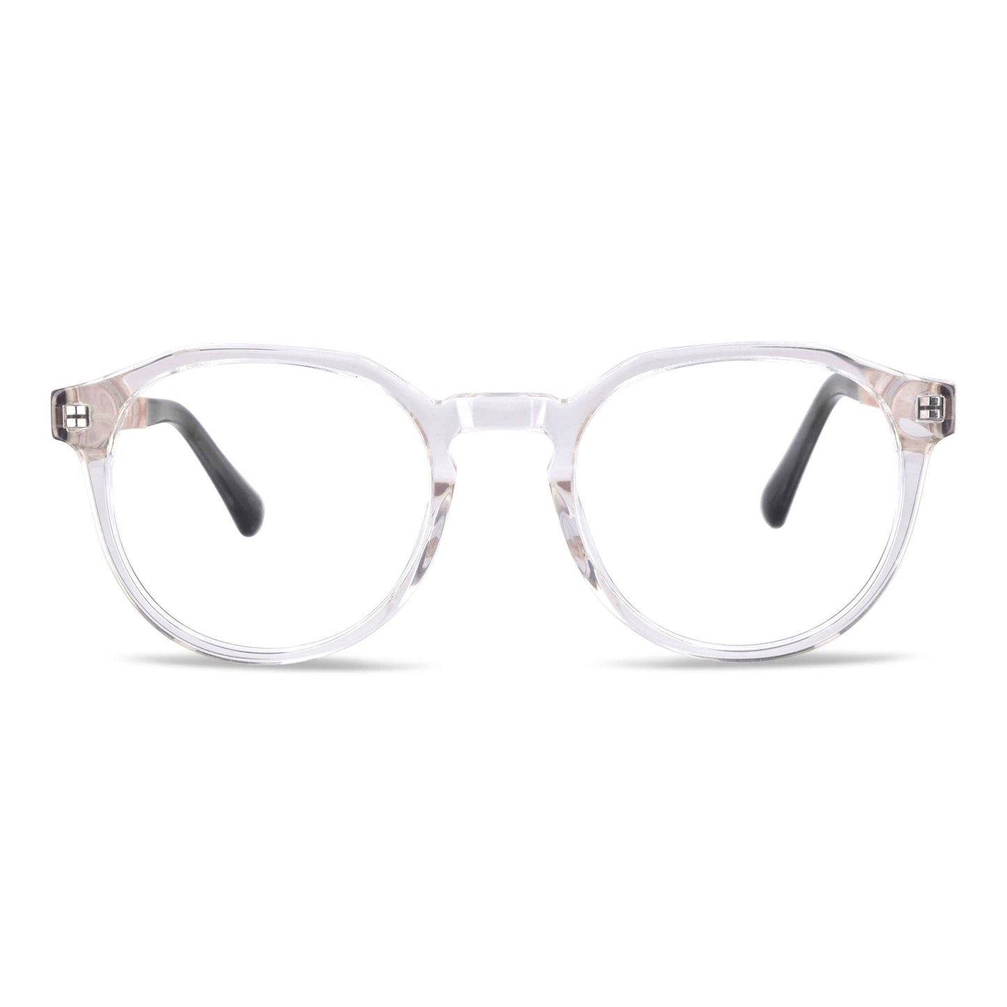 Vista frontal Galápagos marcos ópticos color cristal transparente #color_transparente