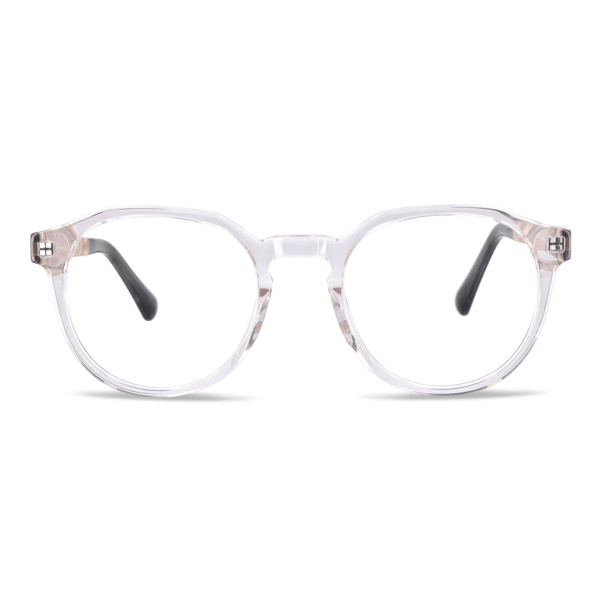 Vista frontal Galápagos marcos ópticos color cristal transparente #color_transparente