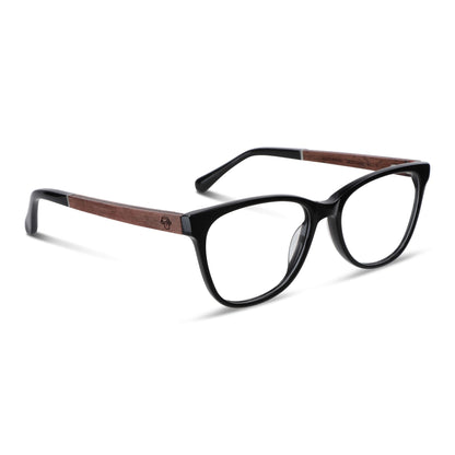 Negro azabache Hanga Roa lentes ópticos mujer vista de frente #color_negro