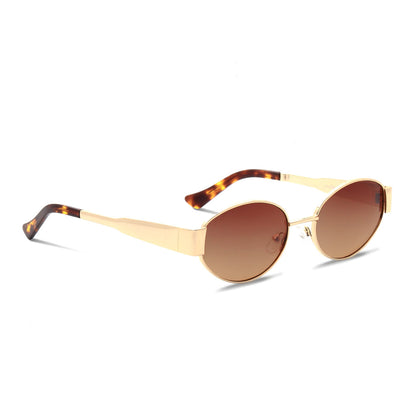 anteojos gafas de sol lentes polarizados dorados con cafe geometricos de moda italiana vista angulada originales diseñador #color_brown