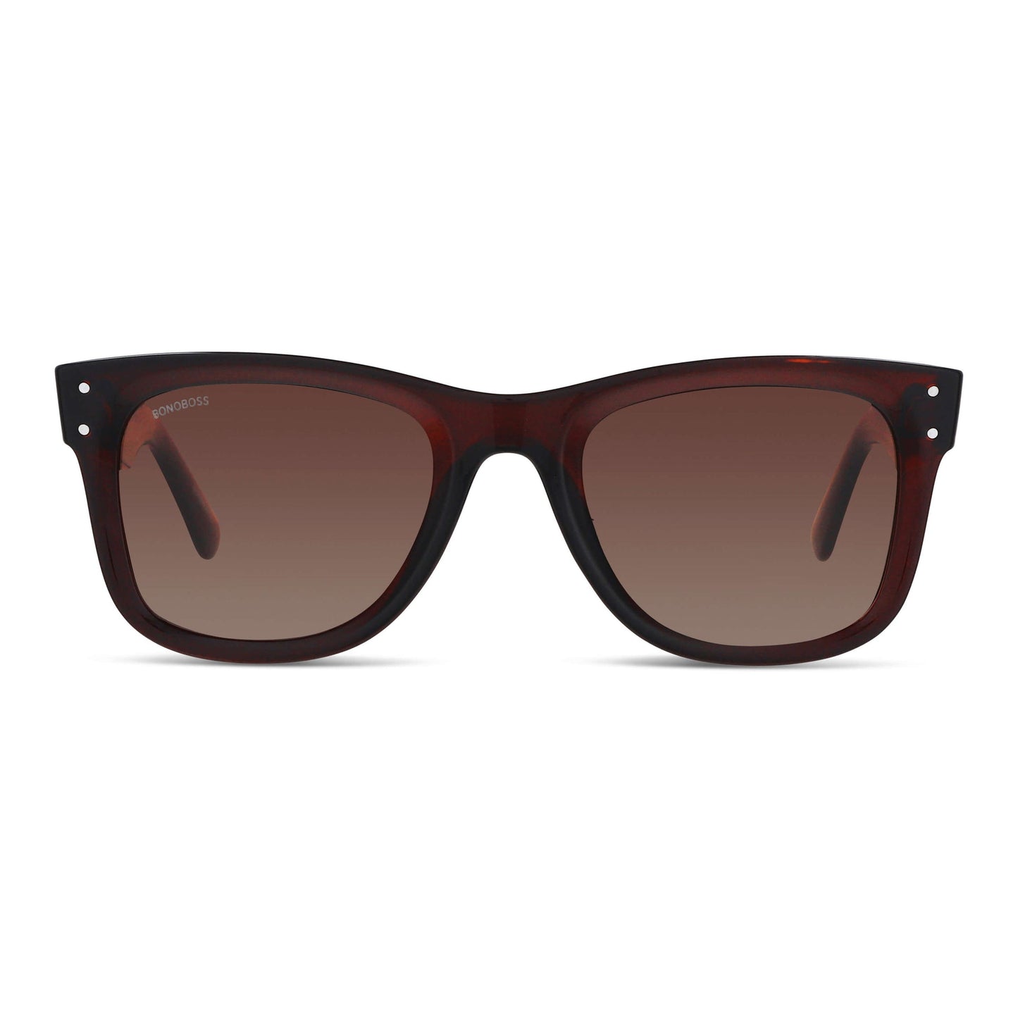 Acacia Reverse en café lentes polarizados de frente patas de madera #color_brown