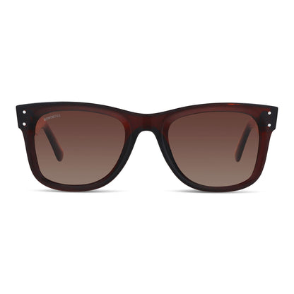 Acacia Reverse en café lentes polarizados de frente patas de madera #color_brown