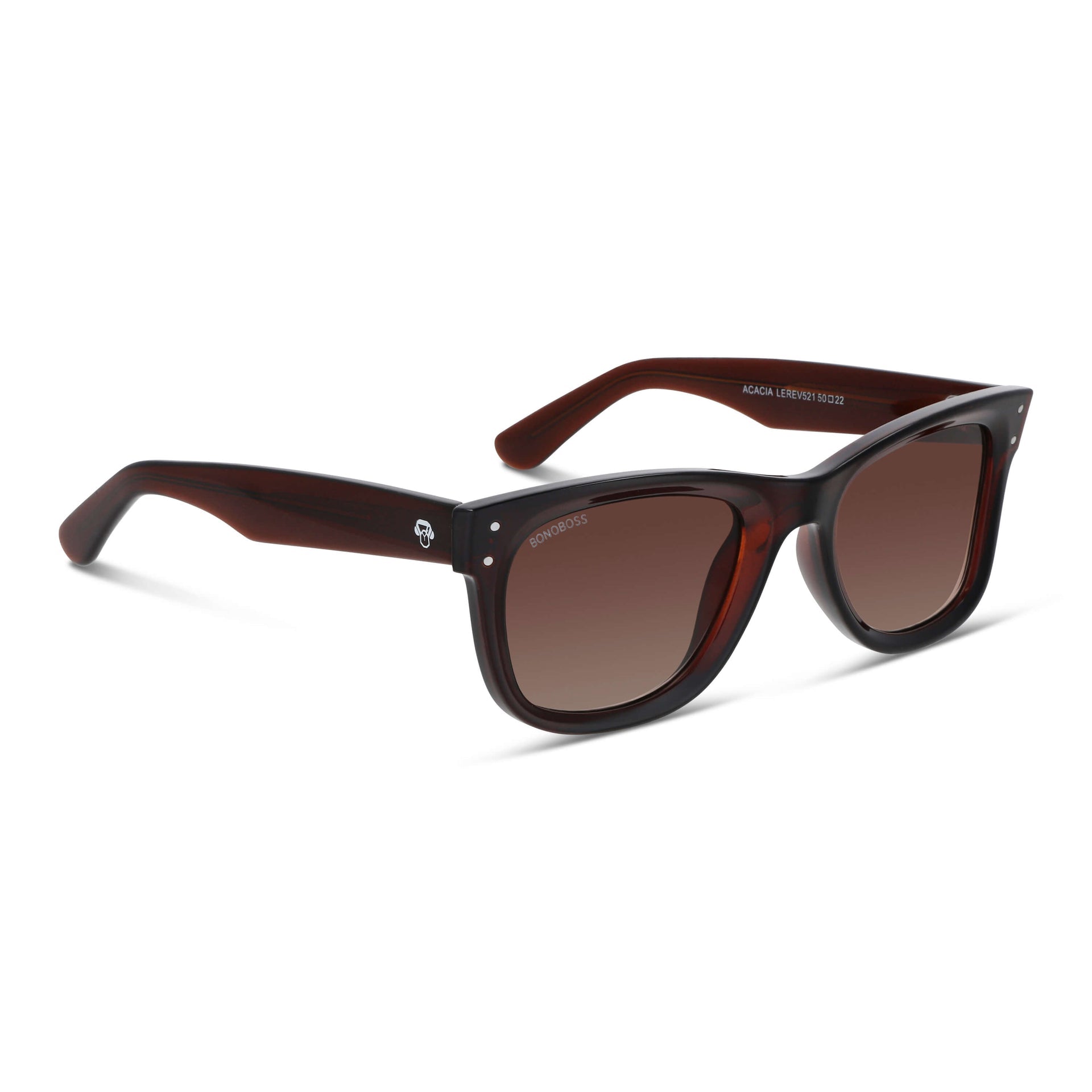 Acacia Reverse gafas polarizadas con acabado premium vista frontal marrón #color_brown